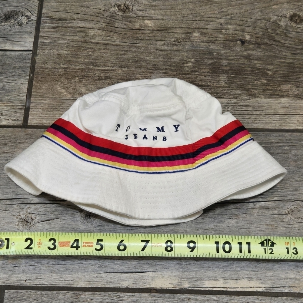 Tommy Jeans White and Colorful Stripes Y2K Bucket Hat - Picture 3 of 8